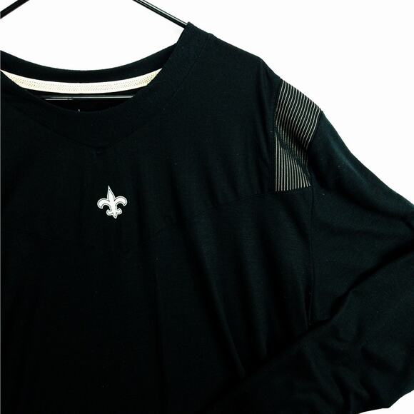 New Orleans Saints Nike Dri-FIT Long Sleeve Shirt Men’s 2XL Black Athletic - Picture 2 of 12